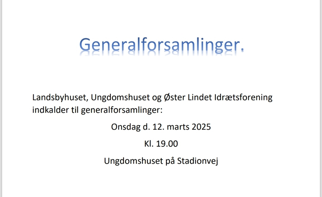 Indkaldelse til generalforsamlinger 2025